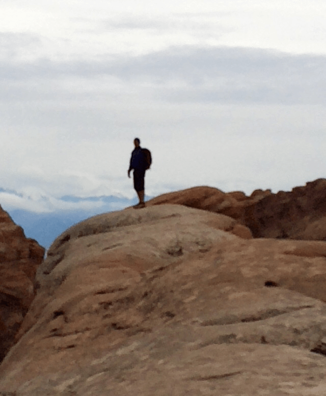 at Devil's Garden taking in a moment, appreciating what we accomplished this day (taken by The Wiser Amuser - www.wiseramuser.com)