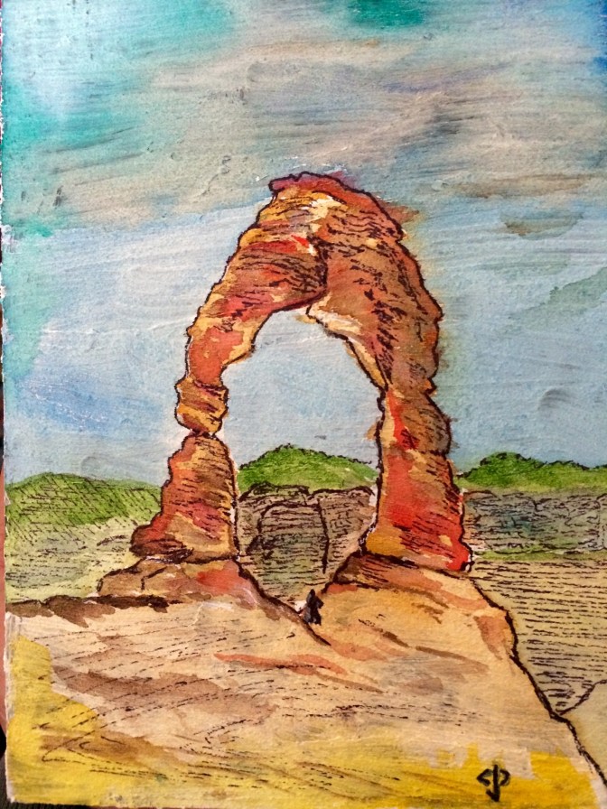 Watercolor of Delicate Arch