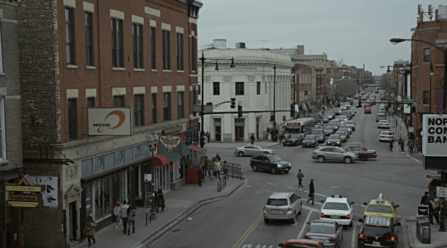 the place where I was hit by a car heading northbound on Damen Ave just south of the Damen/Milwaukee/North Ave intersection